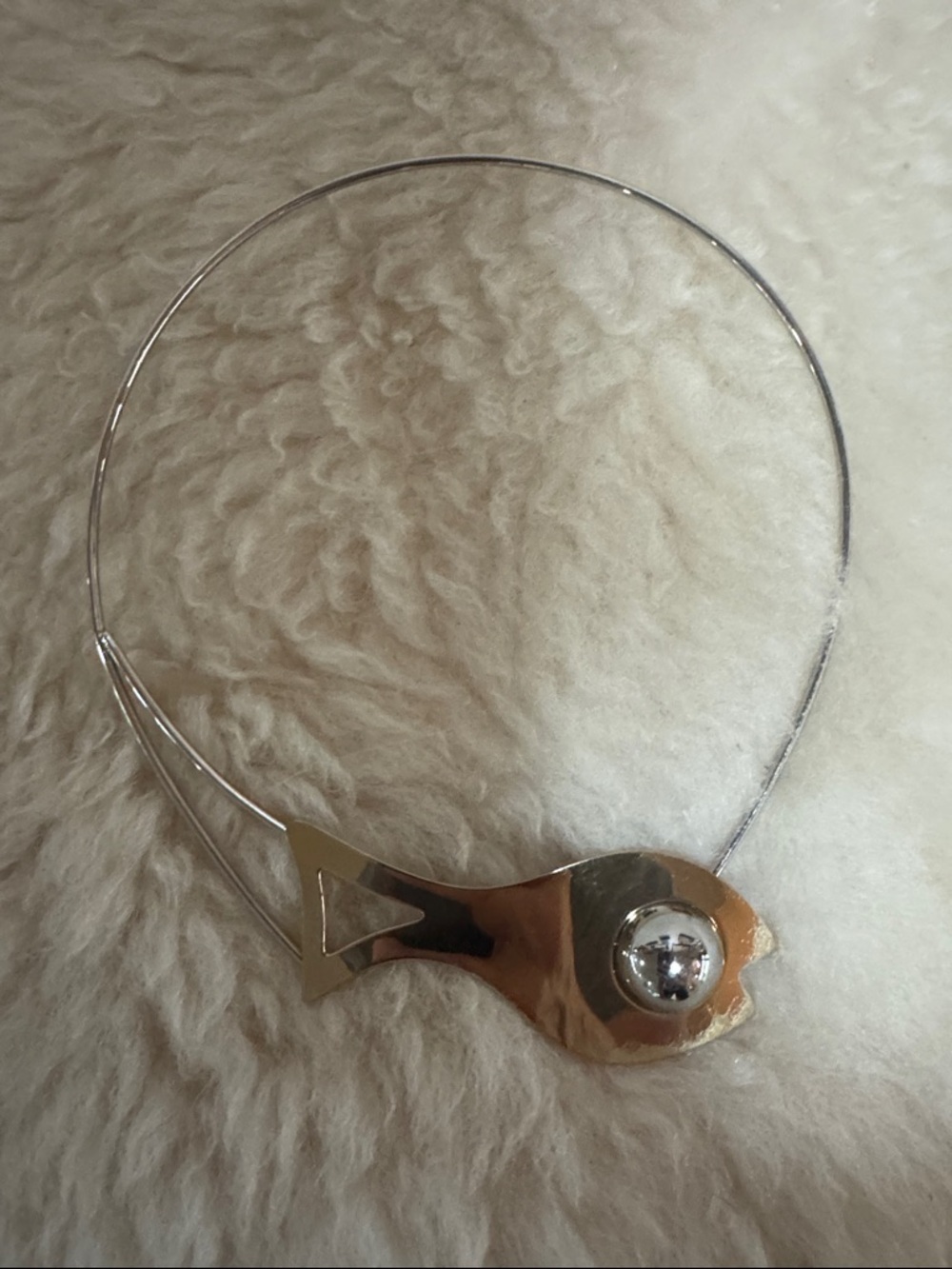 Tory Burch Silver-Tone Sculptural Fish Pendant Necklace